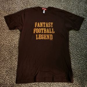Fantasy Football Legend Cotton Solid Threads T-Shirt Brown Large